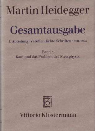 Martin Heidegger: Kant und das Problem der Metaphysik, Buch