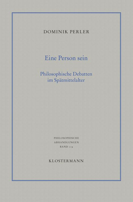 Dominik Perler: Eine Person sein, Buch