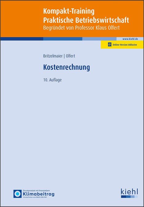 "Kompakt-Training Praktische Betriebswirtschaft", "Kostenrechnung", "10. Auflage", gelber Kasten: "Online-Version inklusive".