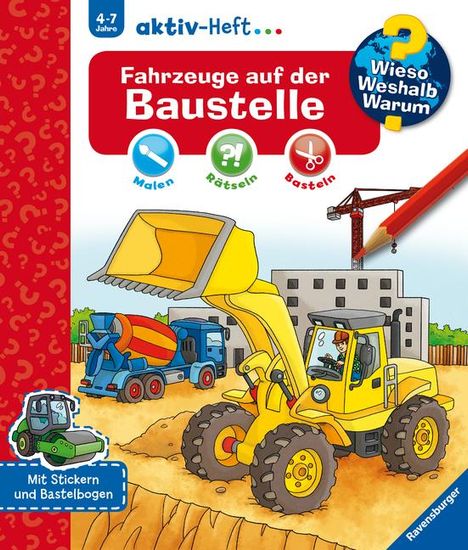 Wieso? Weshalb? Warum? aktiv-Heft: Fahrzeuge auf der Baustelle, Buch