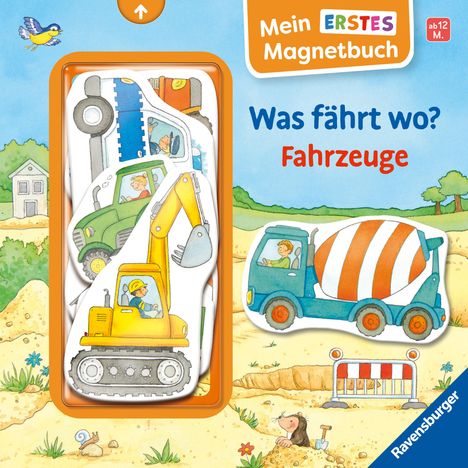 Sandra Grimm: Mein erstes Magnetbuch: Was fährt wo? Fahrzeuge - Magnet-Spielbuch ab 12 Monaten, Kinderbuch ab 1 Jahr, Buch