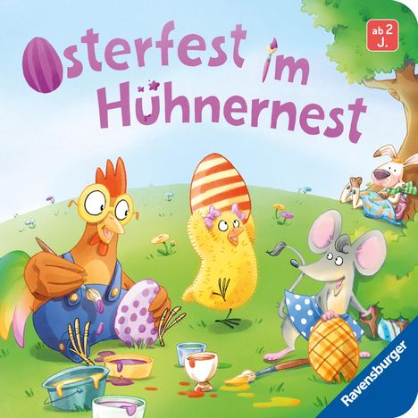 Maria Höck: Osterfest im Hühnernest: Kinderbuch ab 2 Jahren, kleines Geschenk fürs Osternest, Pappbilderbuch, Buch