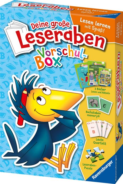 Deine große Leseraben Vorschul-Box - lesen lernen mit Spaß - Erstlesebücher, Spiele, Sticker und vieles mehr, Buch