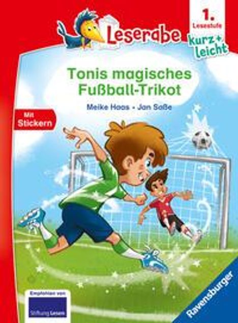 Meike Haas: Tonis magisches Fußball-Trikot - lesen lernen mit dem Leseraben - Erstlesebuch - Kinderbuch ab 6 Jahren - Lesenlernen 1. Klasse Jungen und Mädchen (Leserabe 1. Klasse), Buch