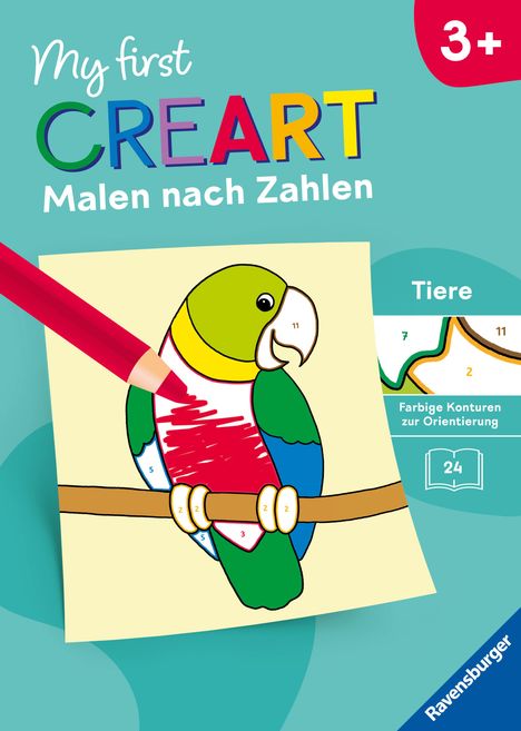 CreArt Malen nach Zahlen ab 3: Tiere, Buch