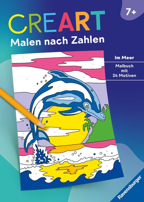 Ravensburger CreArt Malen nach Zahlen ab 7: Im Meer, Malbuch, 24 Motive, Buch