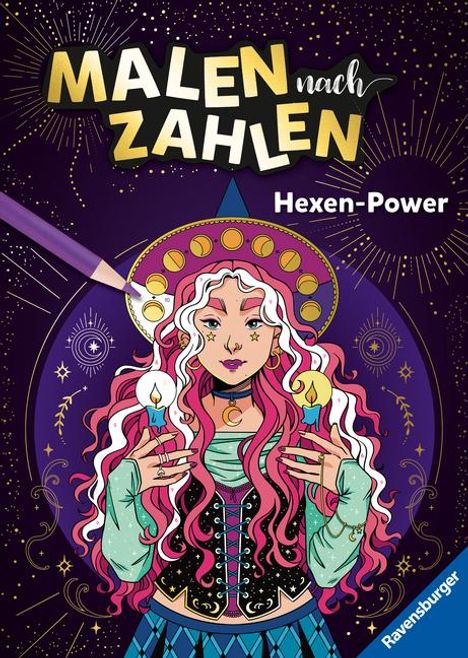 Ravensburger Malen nach Zahlen Hexen-Power - 32 Motive abgestimmt auf handelsübliche Buntstiftsets mit 24 Farben (Stifte nicht enthalten) - Für fortgeschrittene Fans der Reihe, Buch