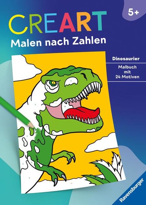 Ravensburger CreArt Malen nach Zahlen ab 5 Dinosaurier - 24 Motive, Buch