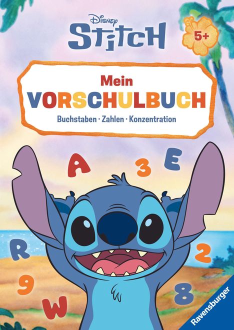 Stefanie Hahn: Disney Stitch - Das große Vorschulbuch: Buchstaben, Zahlen, Konzentration, Buch