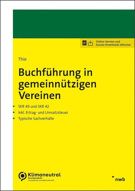 Bernhard Thie: Buchführung in gemeinnützigen Vereinen, 1 Buch und 1 Diverse