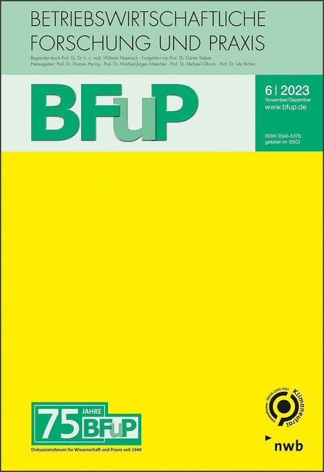 Allgemeine Betriebswirtschaftslehre - 75 Jahre BFuP, Buch