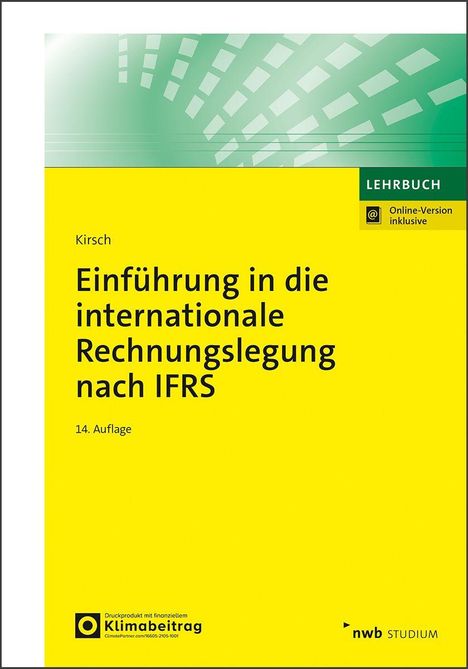 Titel: "Einführung in die internationale Rechnungslegung nach IFRS". Oben grün, unten gelb. 14. Auflage.