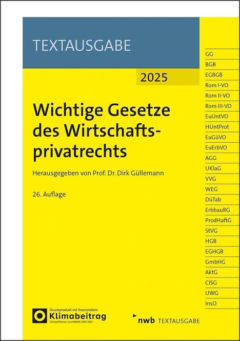 Wichtige Gesetze des Wirtschaftsprivatrechts, 1 Buch und 1 Diverse