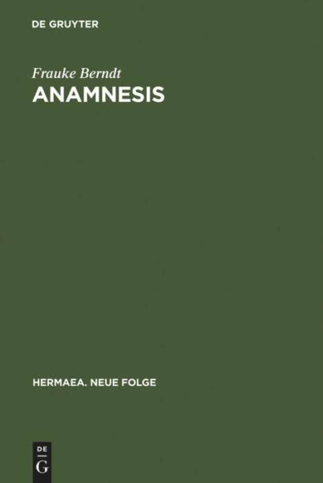 Frauke Berndt: Anamnesis, Buch