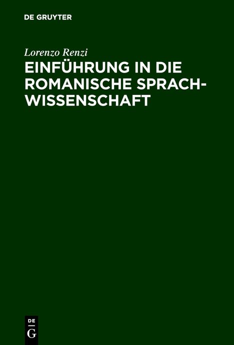 Lorenzo Renzi: Einführung in die romanische Sprachwissenschaft, Buch