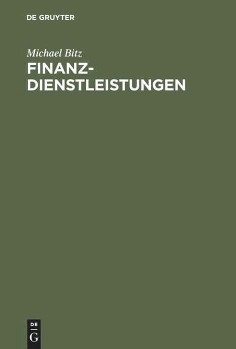 Michael Bitz: Finanzdienstleistungen, Buch