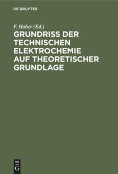 Grundriss der Technischen Elektrochemie auf theoretischer Grundlage, Buch