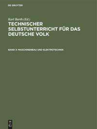 Maschinenbau und Elektrotechnik, Buch