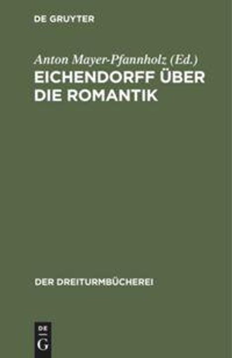 Eichendorff über die Romantik, Buch
