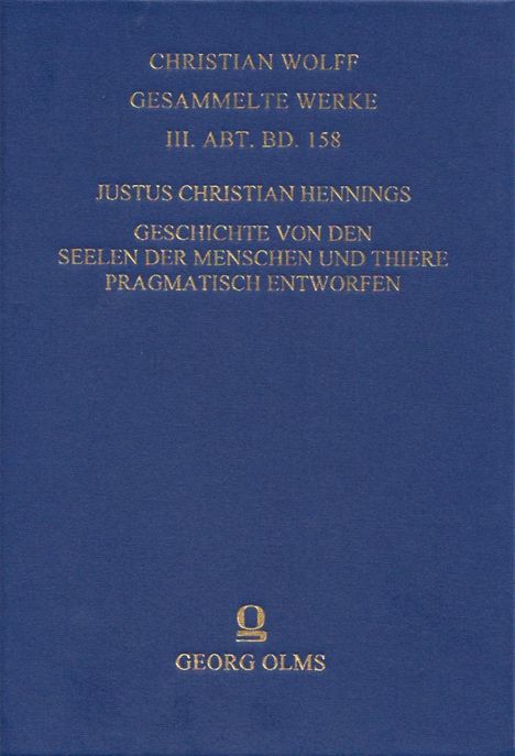 Justus Christian Hennings: Hennings, J: Geschichte von den Seelen der Menschen und Thie, Buch