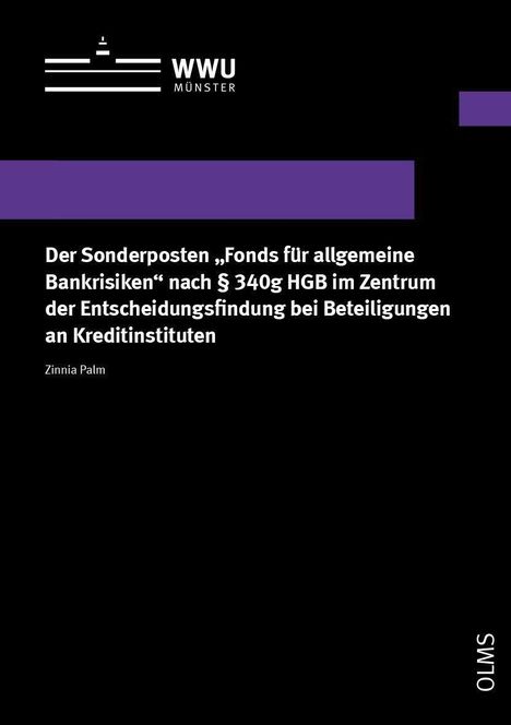 Zinnia Palm: Palm, Z: Sonderposten "Fonds für allgemeine Bankrisiken" nac, Buch