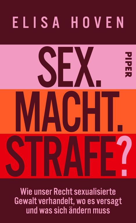 ELISA HOVEN. SEX. MACHT. STRAFE? Wie unser Recht sexualisierte Gewalt verhandelt. Titel in kräftigen Farben.