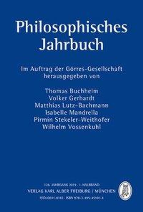 Philosophisches Jahrbuch 126.1 Jahrgang 2019, Buch