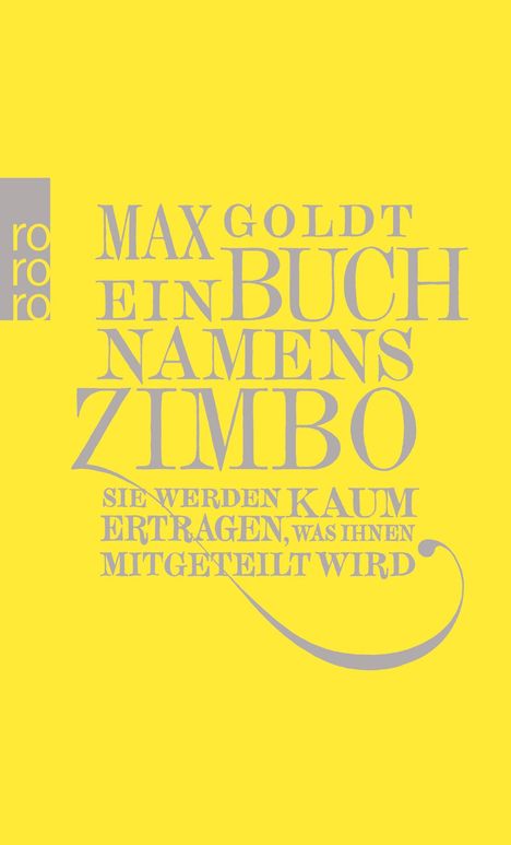 Max Goldt: Ein Buch namens Zimbo, Buch