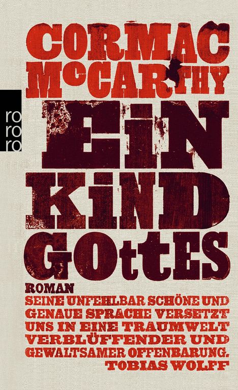 Cormac McCarthy: Ein Kind Gottes, Buch