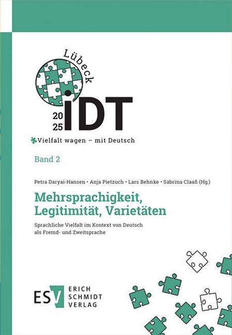 Band 2: Mehrsprachigkeit, Legitimität, Varietäten. Logo oben links. Herausgeber: Petra Daryai-Hansen und andere.