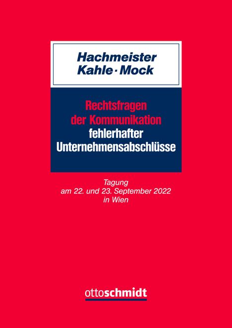 Rechtsfragen der Kommunikation fehlerhafter Unternehmensabschlüsse, Buch