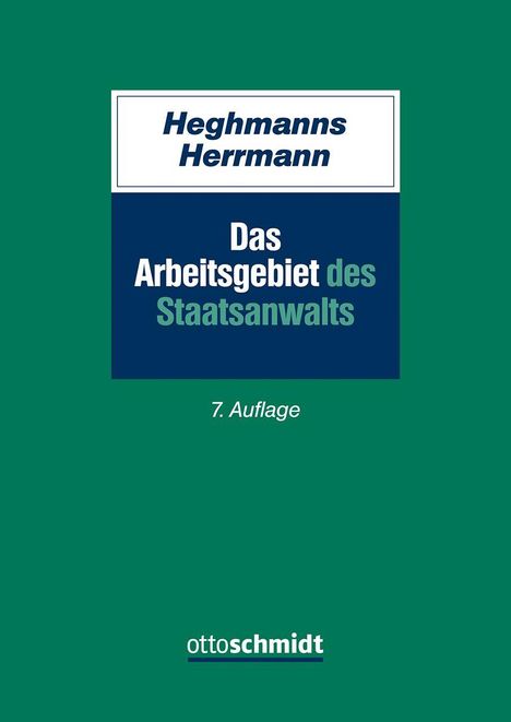 "Das Arbeitsgebiet des Staatsanwalts" steht in großen Buchstaben auf einem dunkelblauen Hintergrund. Darunter "7. Auflage".
