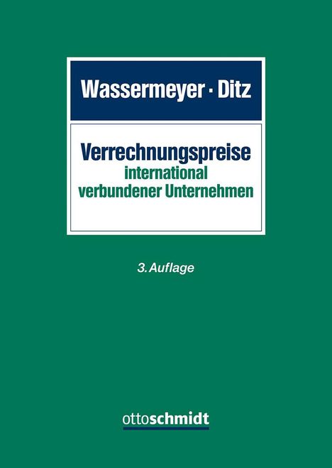 Titel: "Wassermeyer · Ditz, Verrechnungspreise international verbundener Unternehmen, 3. Auflage". Grünes Cover.