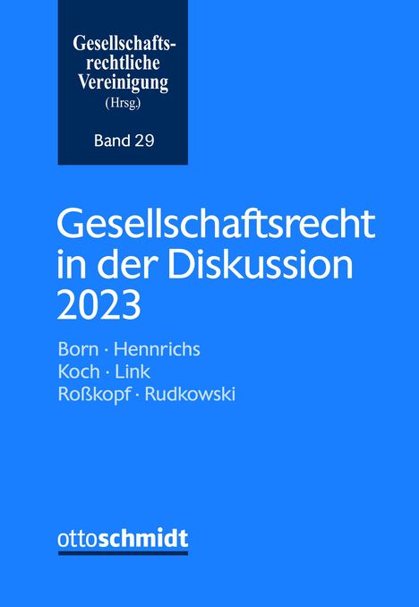 Gesellschaftsrecht in der Diskussion 2023, Buch