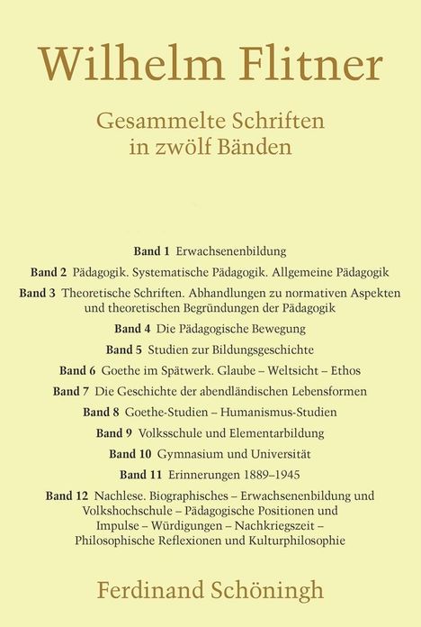 Wilhelm Flitner: Flitner, W: Gesammelte Schriften 1-12/12 Bde., Buch