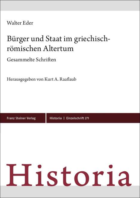 Walter Eder: Bürger und Staat im griechisch-römischen Altertum, Buch