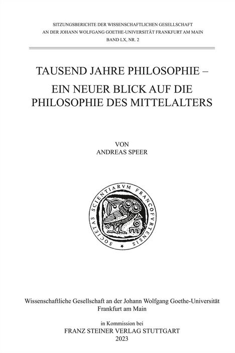 Andreas Speer: Tausend Jahre Philosophie, Buch