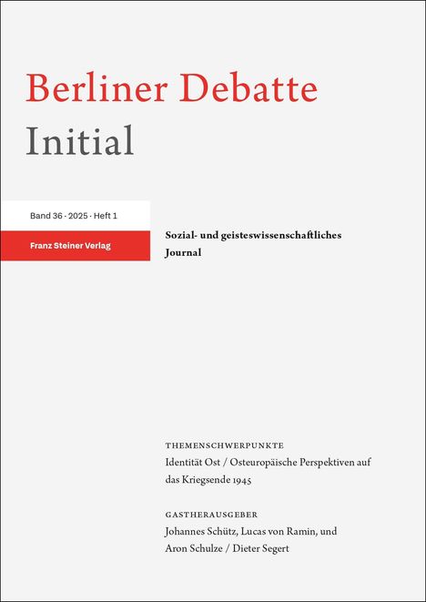 Berliner Debatte Initial 36 (2025) 1, Buch