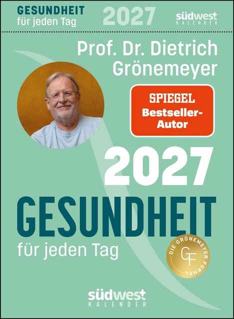 "Gesundheit für jeden Tag 2027", Porträt von älterem Mann, "Spiegel Bestseller-Autor", Logo: "Die Grönemeyer Formel".
