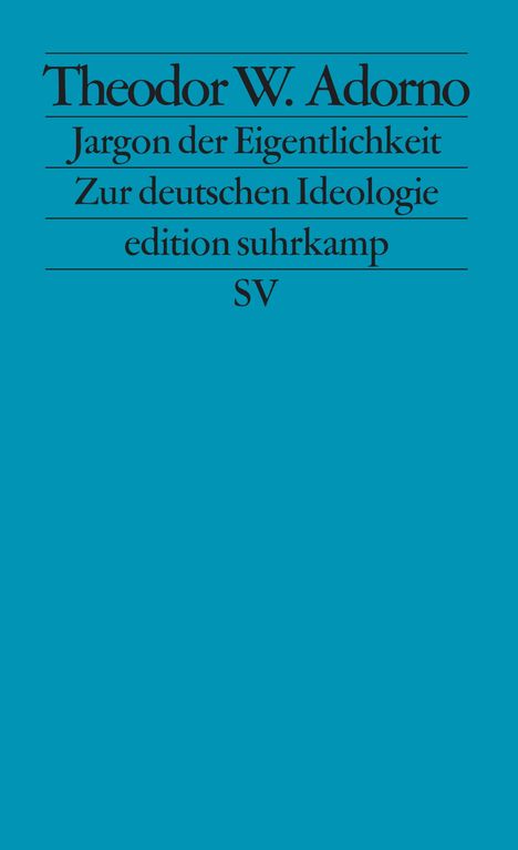 Theodor W. Adorno (1903-1969): Jargon der Eigentlichkeit, Buch