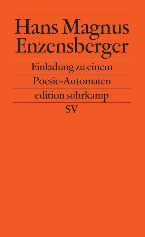 Hans Magnus Enzensberger: Einladung zu einem Poesie-Automaten, Buch