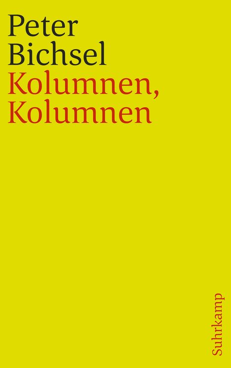Peter Bichsel: Kolumnen, Kolumnen, Buch