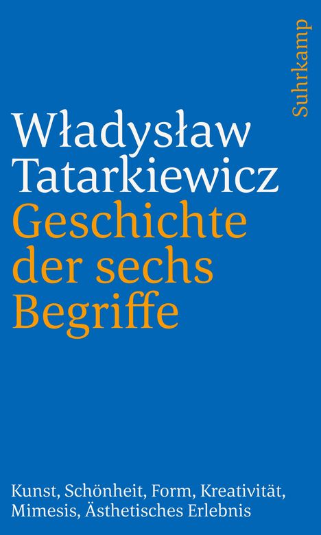 W¿adys¿aw Tatarkiewicz: Geschichte der sechs Begriffe, Buch