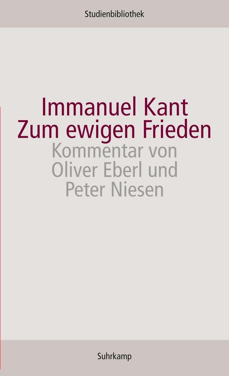 Immanuel Kant: Zum ewigen Frieden, Buch