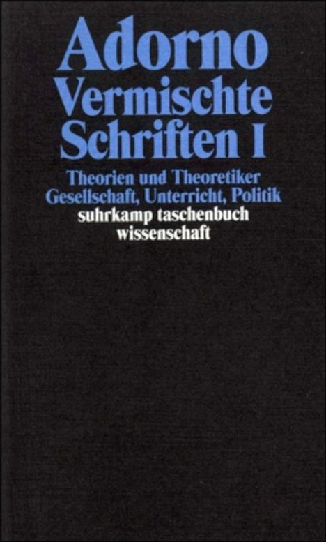 Theodor W. Adorno (1903-1969): Gesammelte Schriften in 20 Bänden, Buch