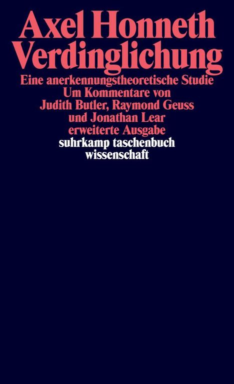 Axel Honneth: Verdinglichung, Buch