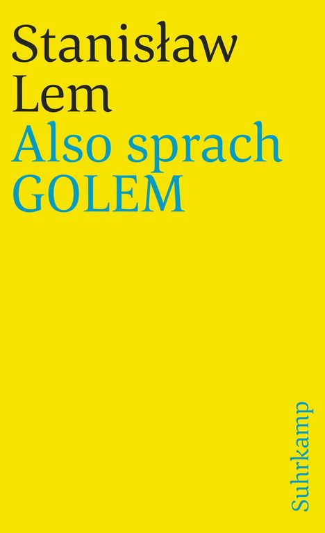Stanislaw Lem: Also sprach GOLEM, Buch