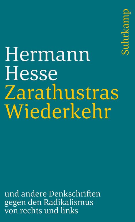 Hermann Hesse: Zarathustras Wiederkehr, Buch