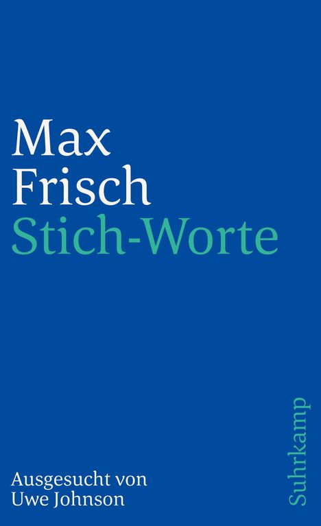 Max Frisch: Stich-Worte, Buch