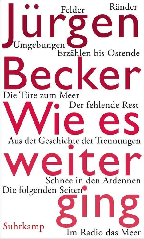 Jürgen Becker: Wie es weiterging, Buch